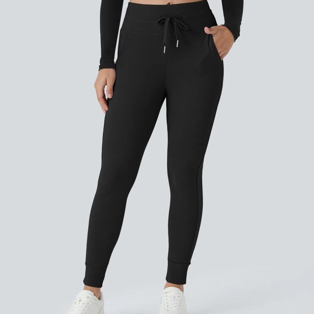 HALARA Black Drawstring Jogger Track Pants